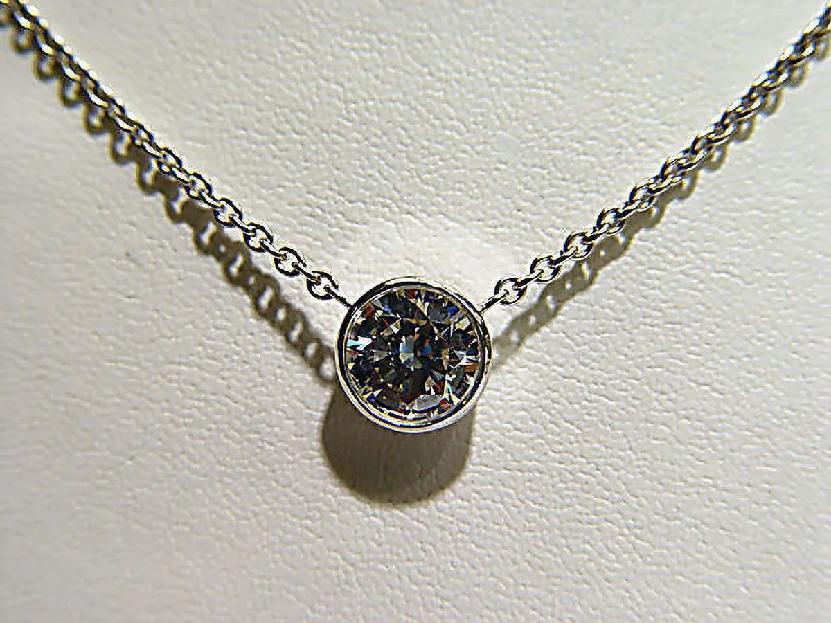 Bezel Set Diamond Pendant Chain A709847