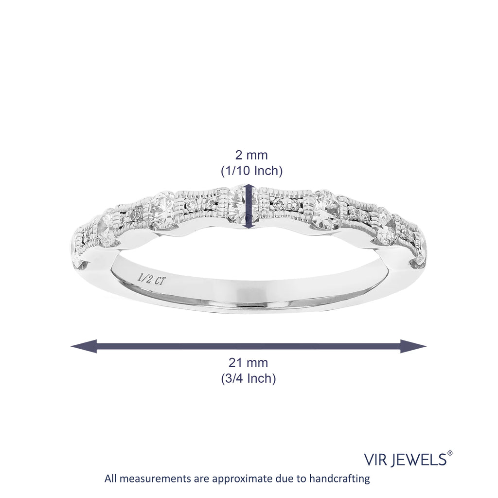 1/2 CTTW Lab Grown Diamond Wedding Band .925 Sterling Silver Prong Size 7 X971