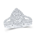 10kt White Gold Diamond Bridal Ring Set 1 Cttw Size 6 Q960