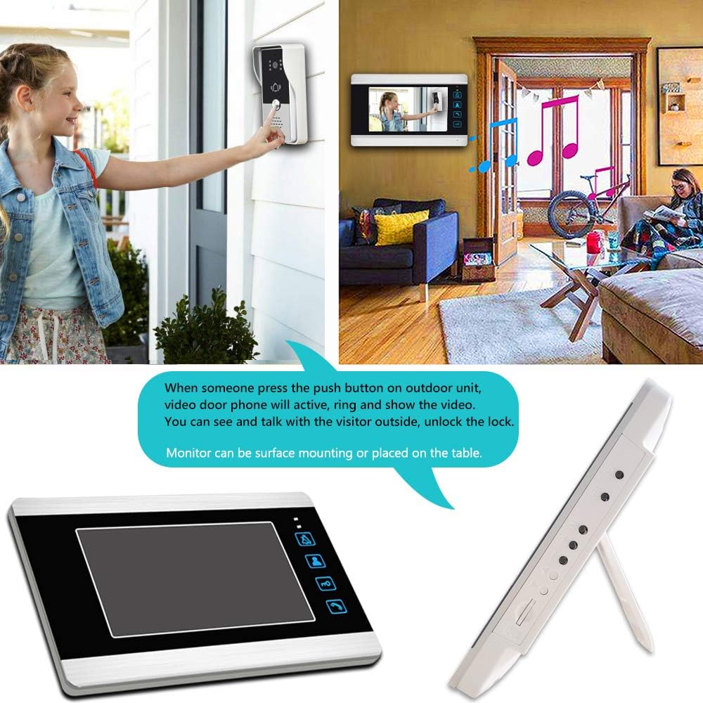 7 Inches Aluminum Alloy Panel Wired Video Door Phone Kits R309