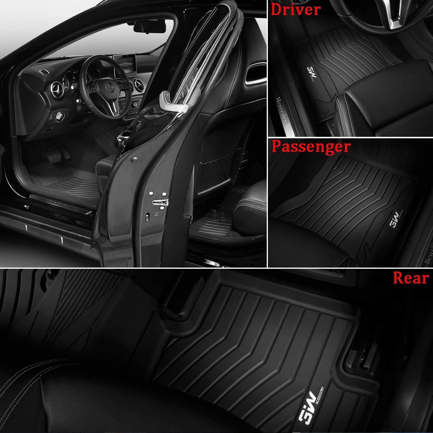 Black TPE Custom Fit Floor Liner for Mercedes Benz CLA Class J43400