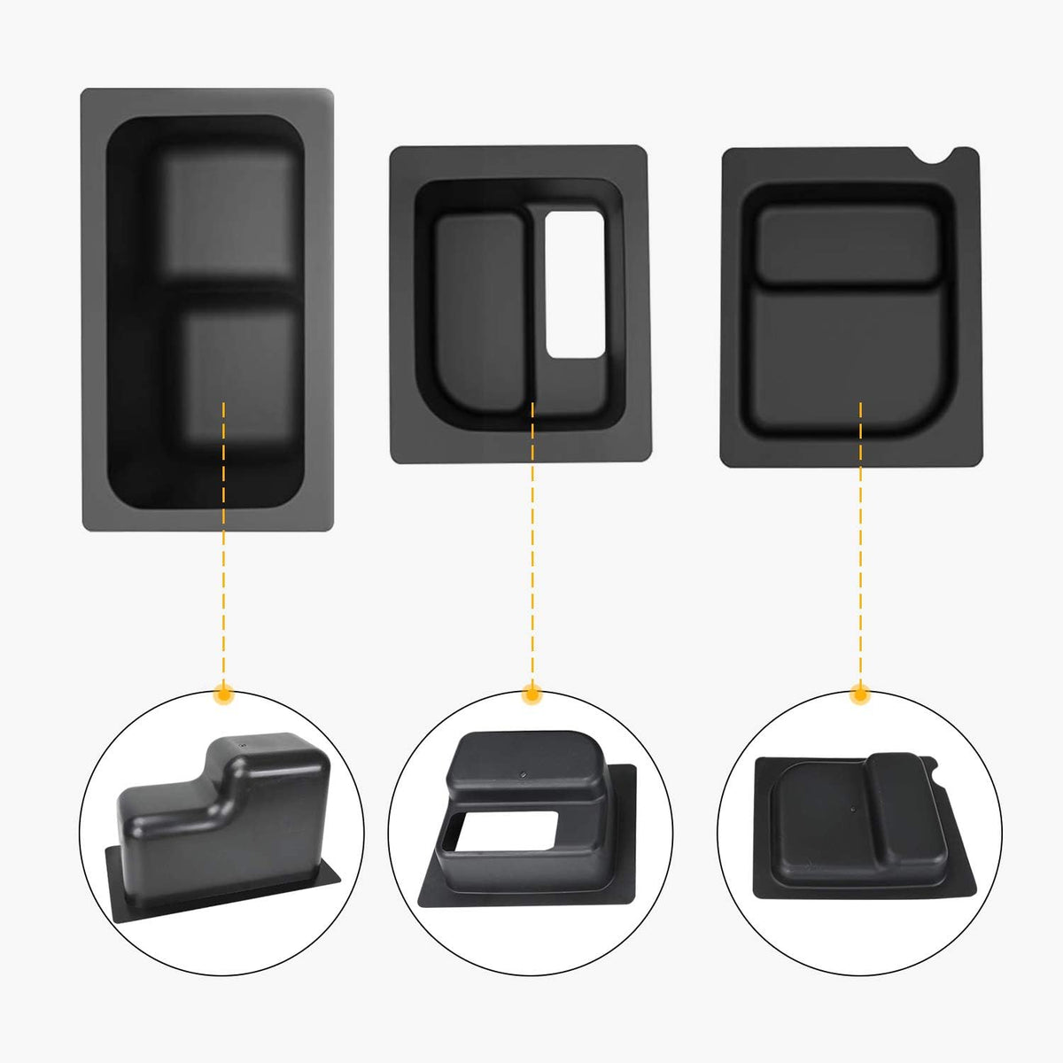 3PCS Black Under Seat Storage Bin Set N55920