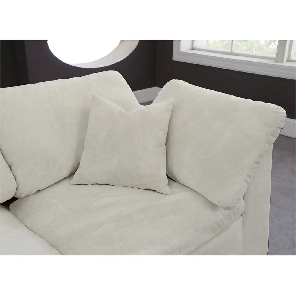 Cream Velvet Modular 2 Piece Loveseat O855722