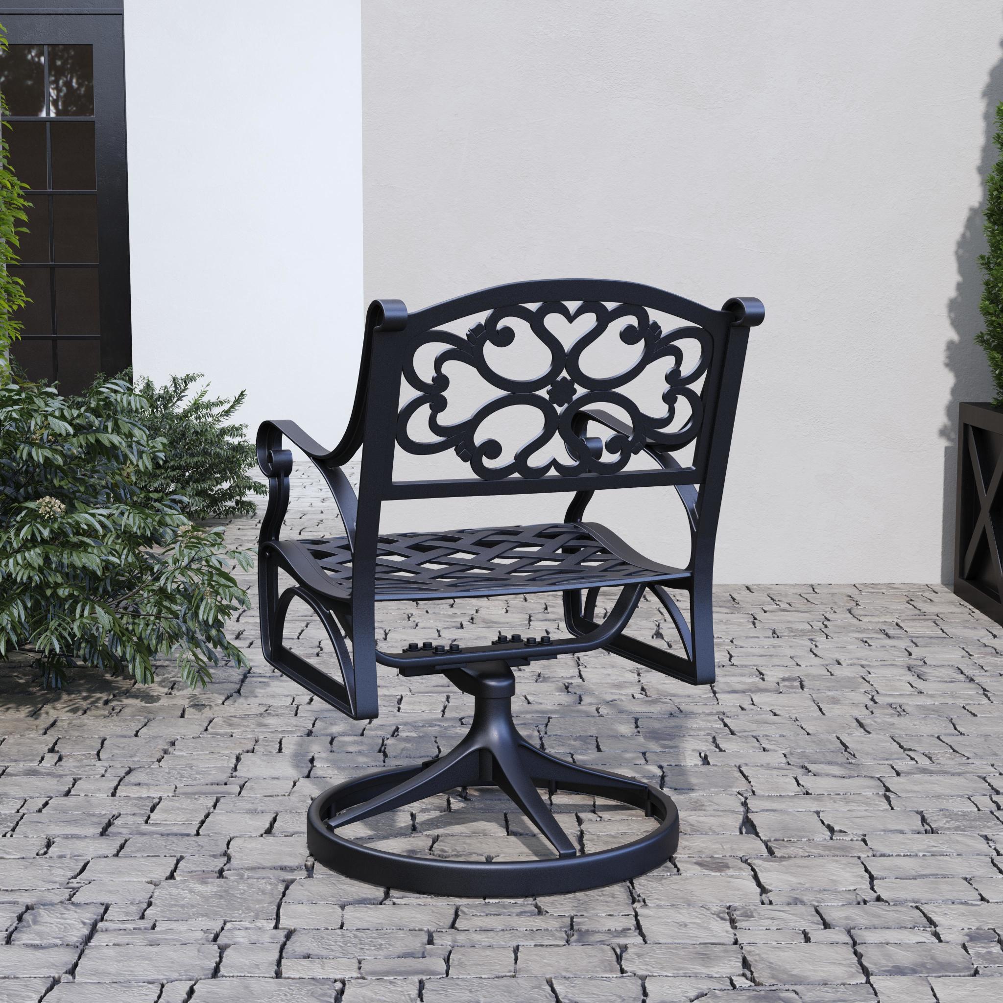 Black Aluminum Outdoor Swivel Rocking Chair U47510