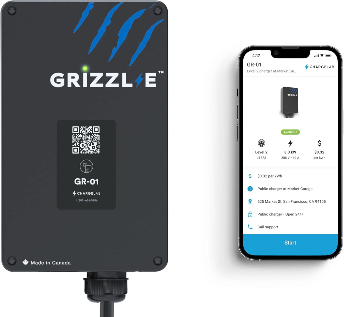 Commercial EV Charging Solution, 24 feet Cable E4793