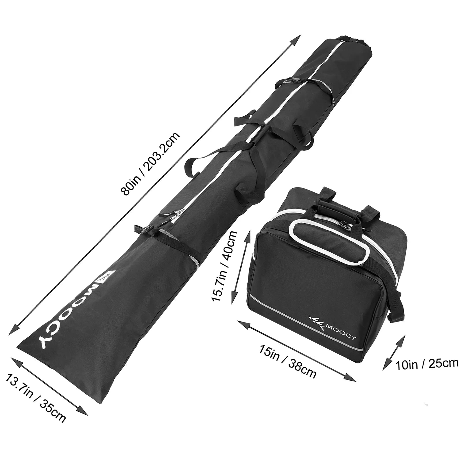 Padded Waterproof Ski Travel Bag with Boots Holder E412