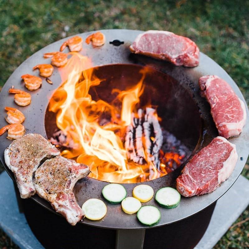 Stainless Steel Smokeless Fire Pit with SearPlate Rim Y465