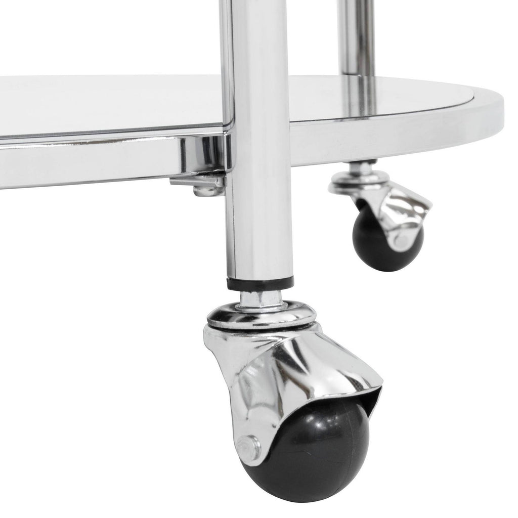 24x22 Round Cart Chrome Clear Glass B9383