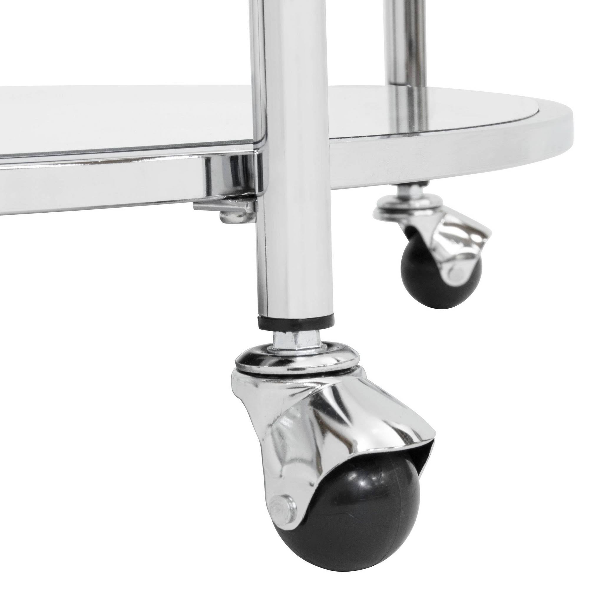 24x22 Round Cart Chrome Clear Glass B9383