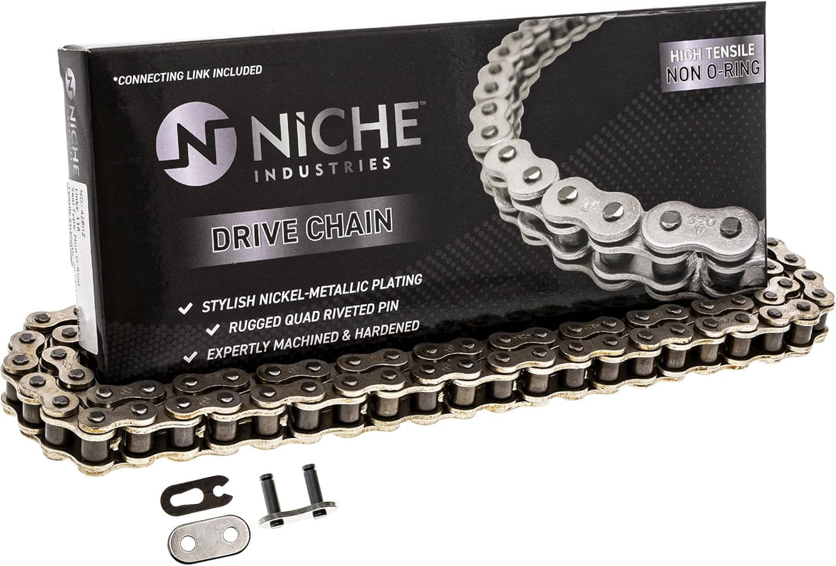 Drive Sprocket Chain Combo Front 16 Rear 45 Tooth 428HZ Standard 112 Links Pack of 2 Y1599