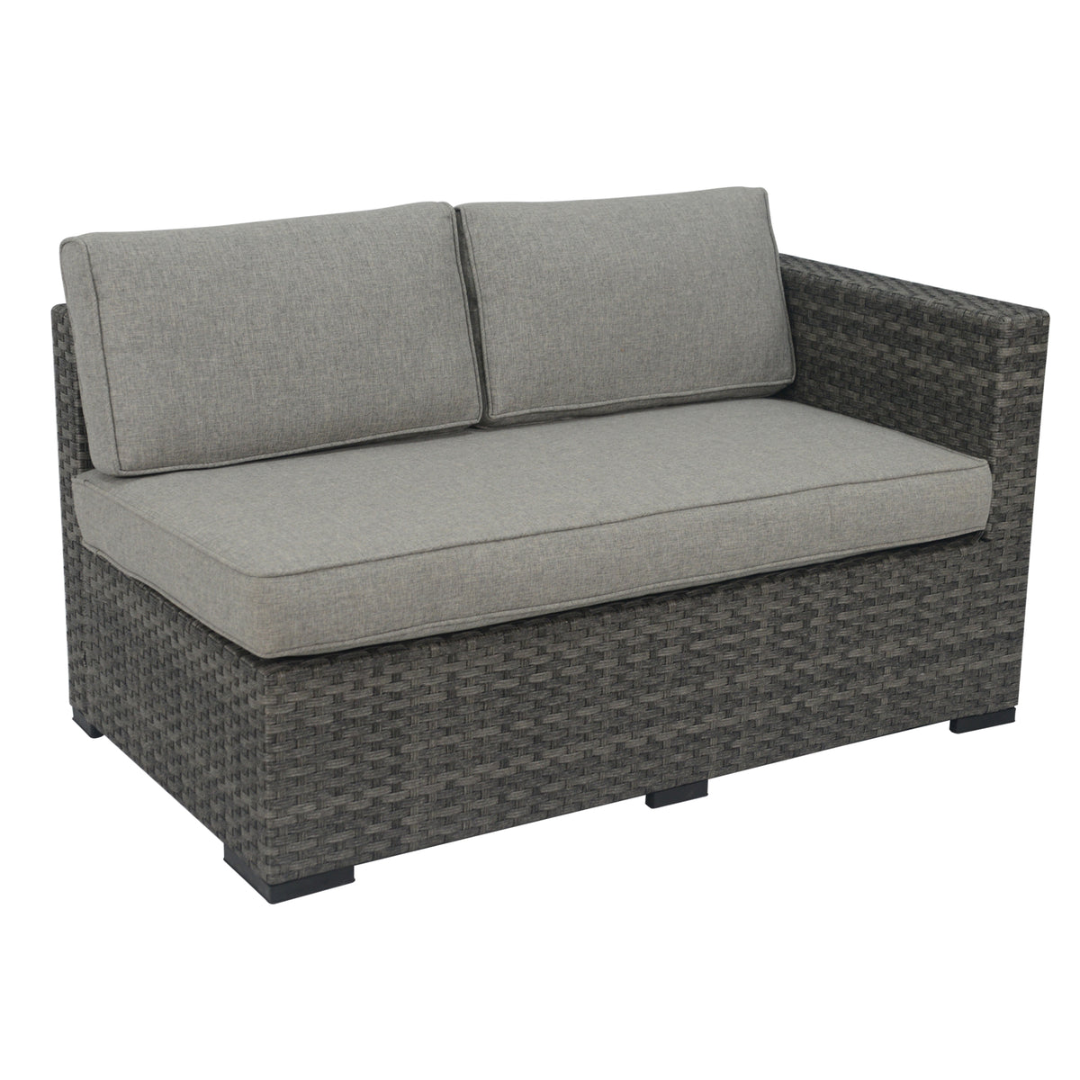 3 Pcs L-Shaped Outdoor Wicker Convertible Sectional Set with Tea Table Z25682