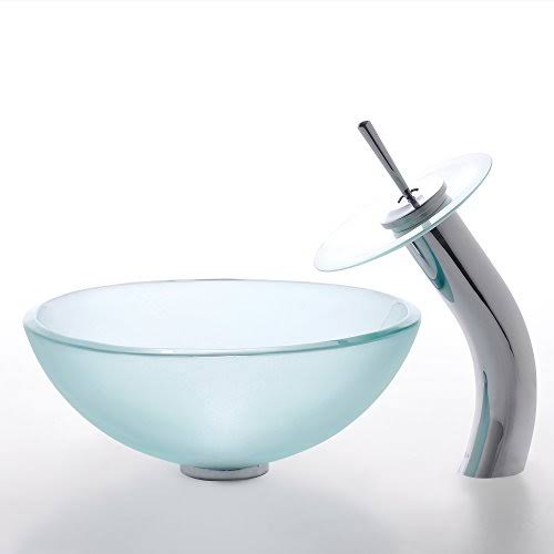 Frosted Glass Oil Rubbed Bronze Vessel Sink K3026