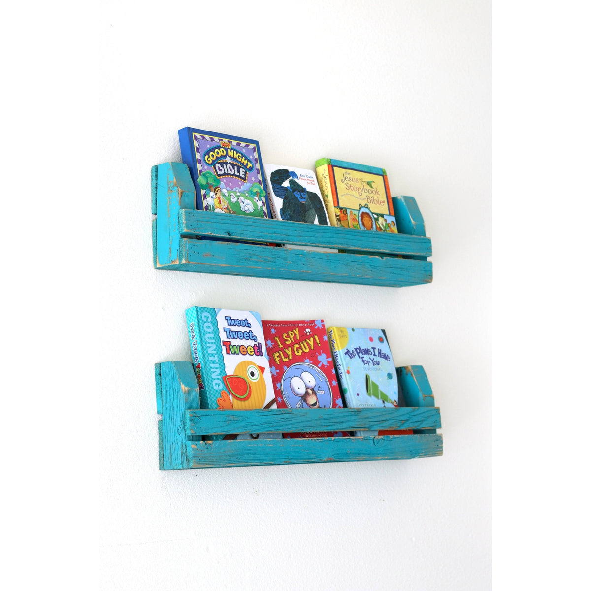 Black Slatted Shelves Set of 2 W242