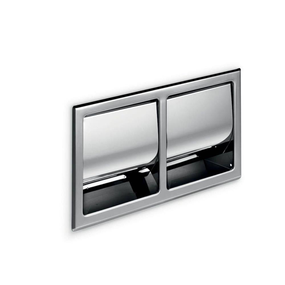 Polished Stainless Steel Recessed Spring-Loaded Toilet Paper Holder Z582