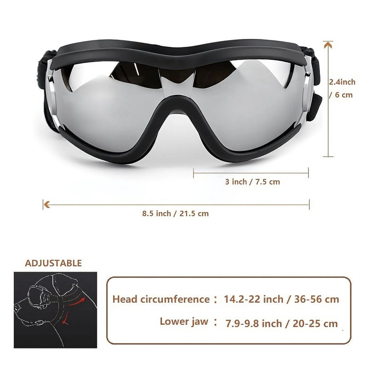 Adjustable Waterproof Pet Ski Goggles B726954