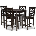 Transitional Dark Brown Finished Wood 5-Piece Pub Set K124842