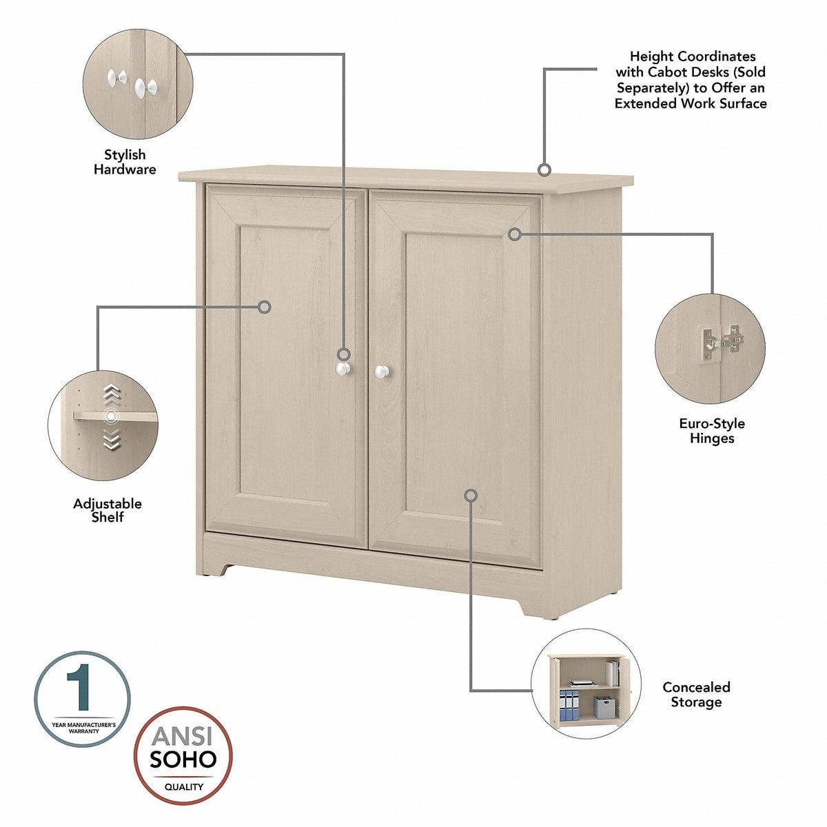 Linen White Oak 2 Door Cupboard O105303