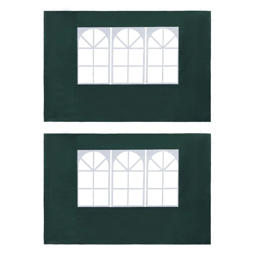 Green PE Party Tent Sidewall 2 pcs with Window T80866