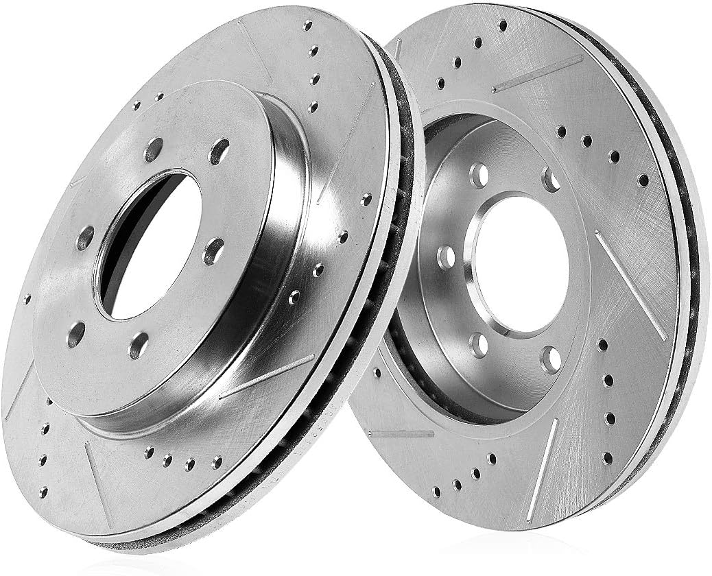 FRONT 299mm Drilled/Slotted 6 Lug Rotors X760145