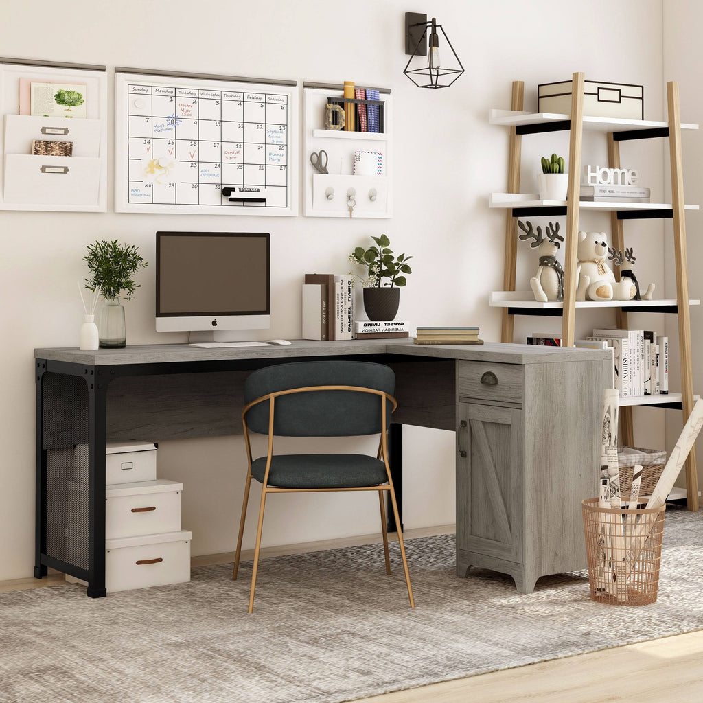 Reclaimed Oak L-Shape Desk A933
