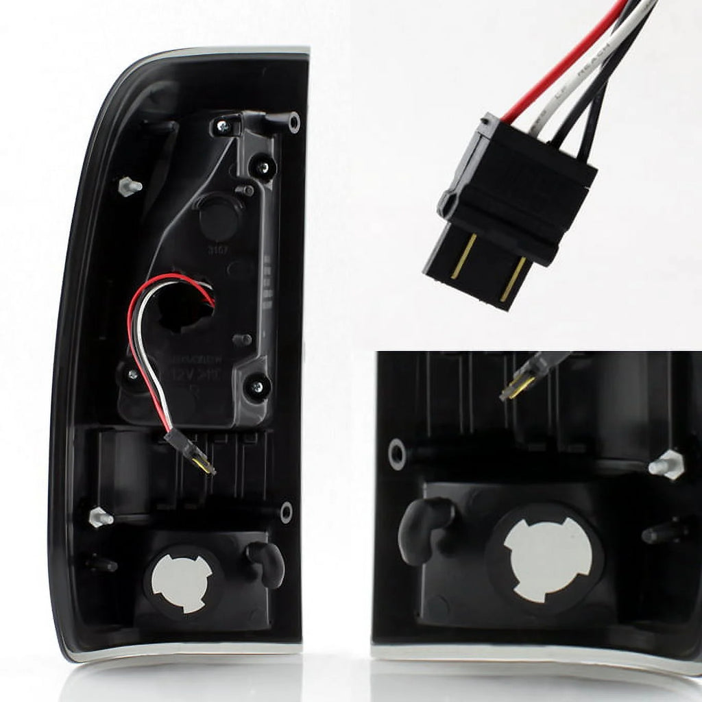 Black Smoked LED Tube Tail Lights Pair Left and Right S56121