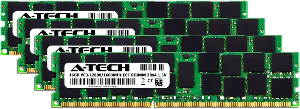 64GB ECC Registered DDR3 1600MHz 240-Pin DIMM RAM Kit (4 x 16GB) Y734358