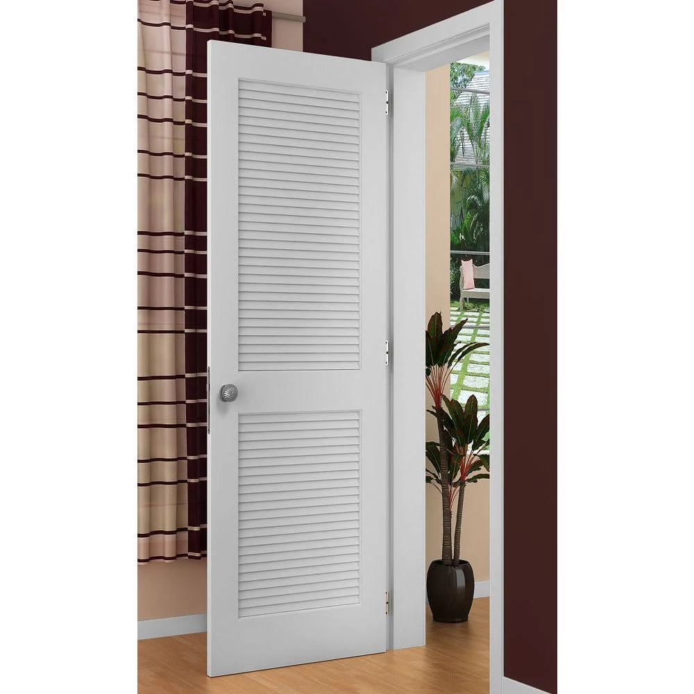 Primed Louvered Solid Manufactured Wood Door G8336
