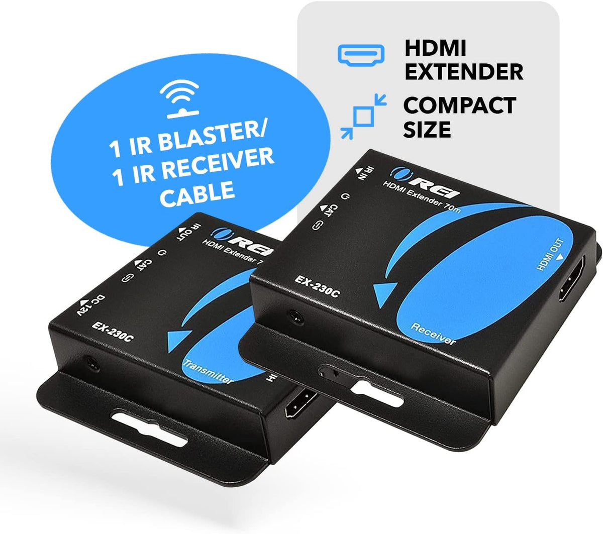 4K HDMI Over CAT6/CAT7 Extender RJ45 4K@30Hz Upto 130 Ft 1080P Upto 230 FT Full HD POC Transmitter & Receiver IR Loop Out A81102
