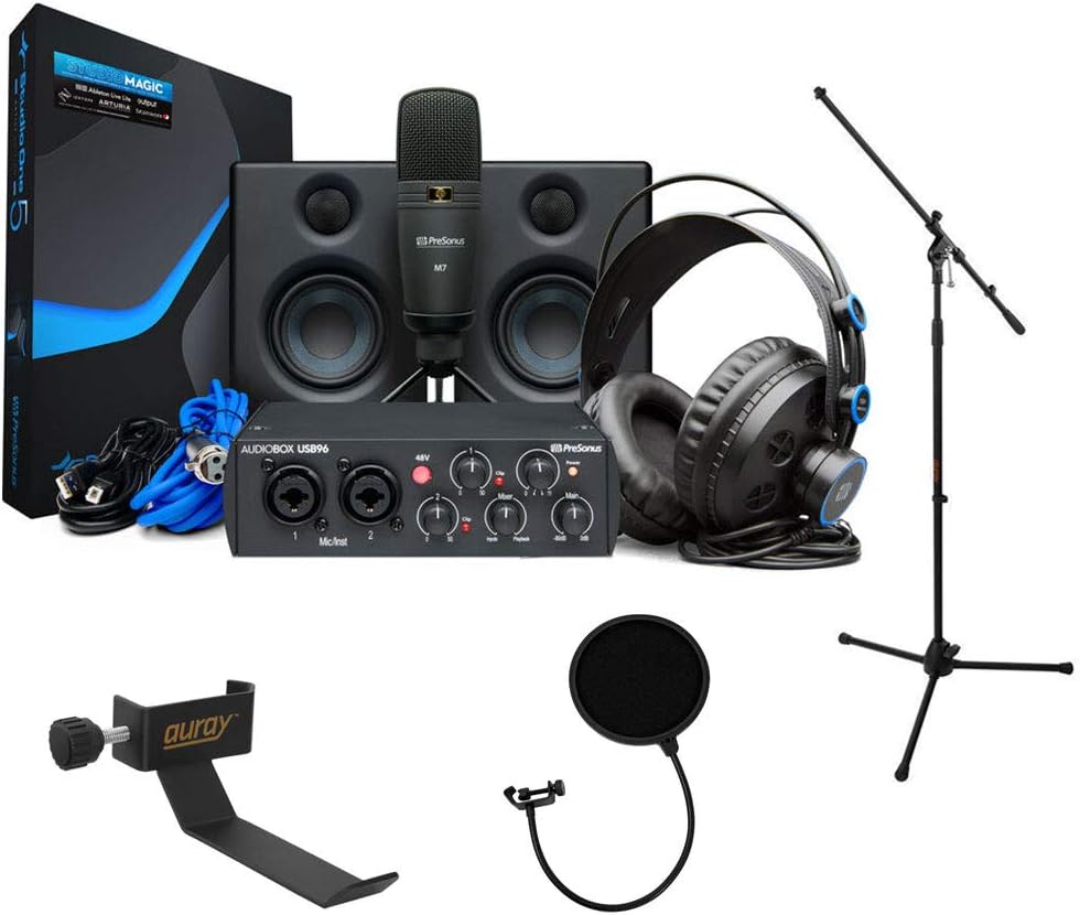 25th Anniversary AudioBox Studio Bundle with Mic Stand, Headphone Holder & Pop Filter Kit I770