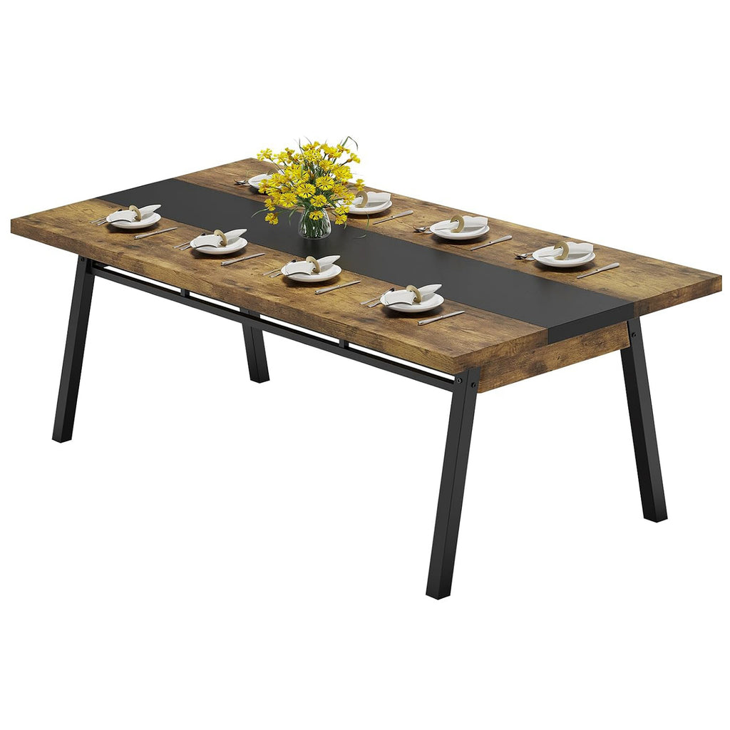 Brown 71-inch Rectangular Metal Frame Dining Table C5369