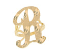 14k Real Yellow Gold Diamond Cut Initial R Ring G883765