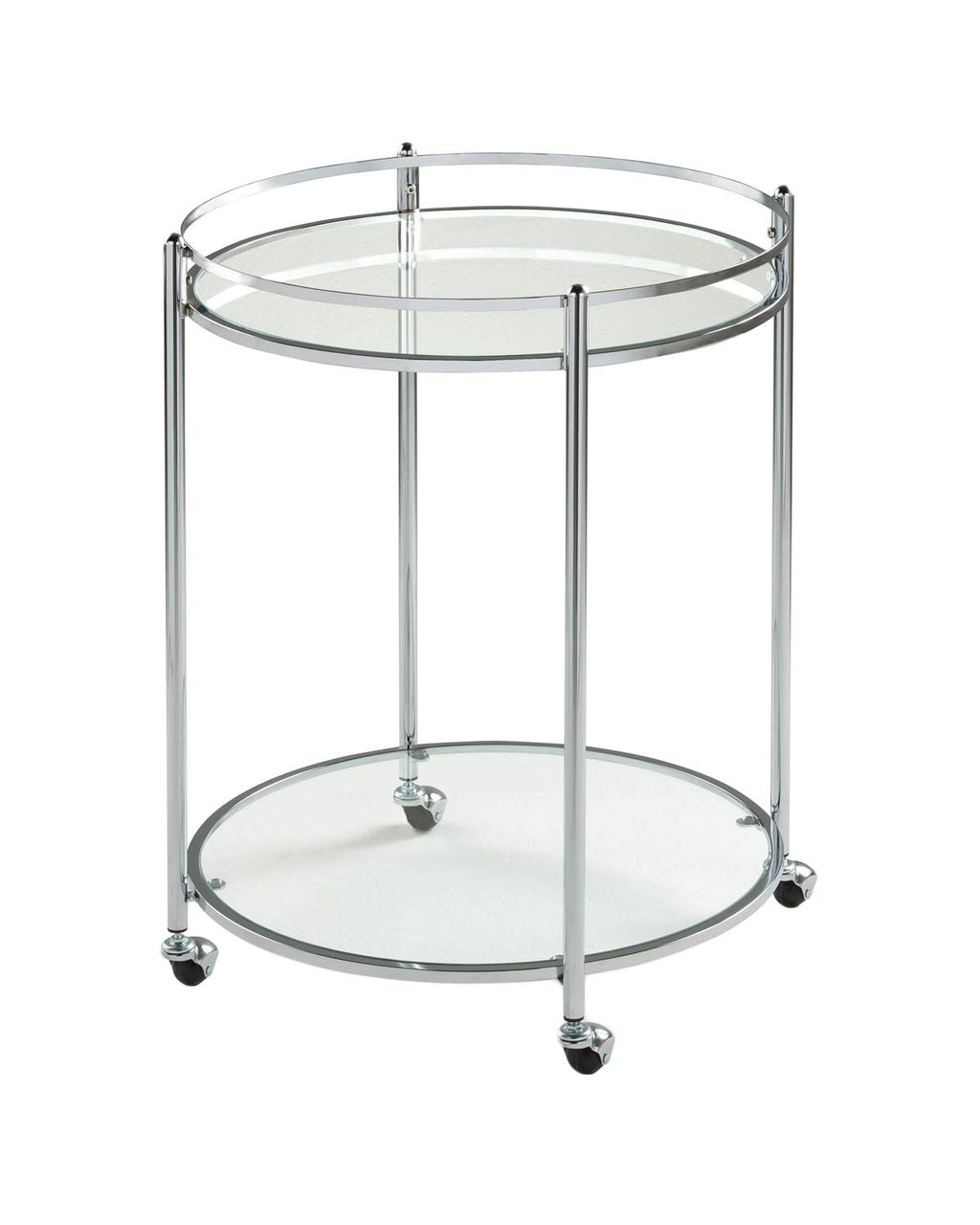 24x22 Round Cart Chrome Clear Glass B9383