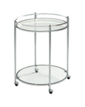 24x22 Round Cart Chrome Clear Glass B9383