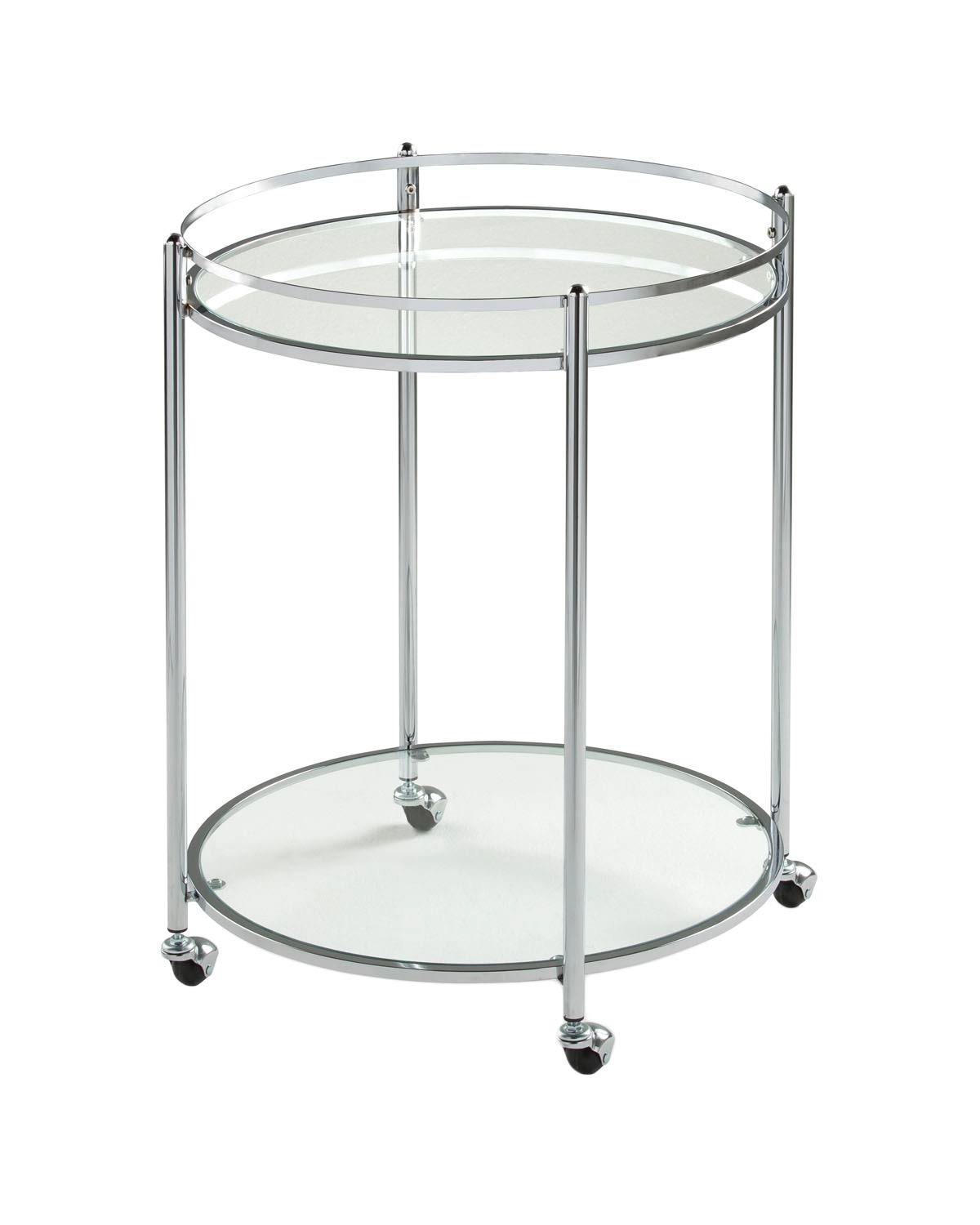 24x22 Round Cart Chrome Clear Glass B9383