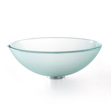 Frosted Glass Oil Rubbed Bronze Vessel Sink K3026
