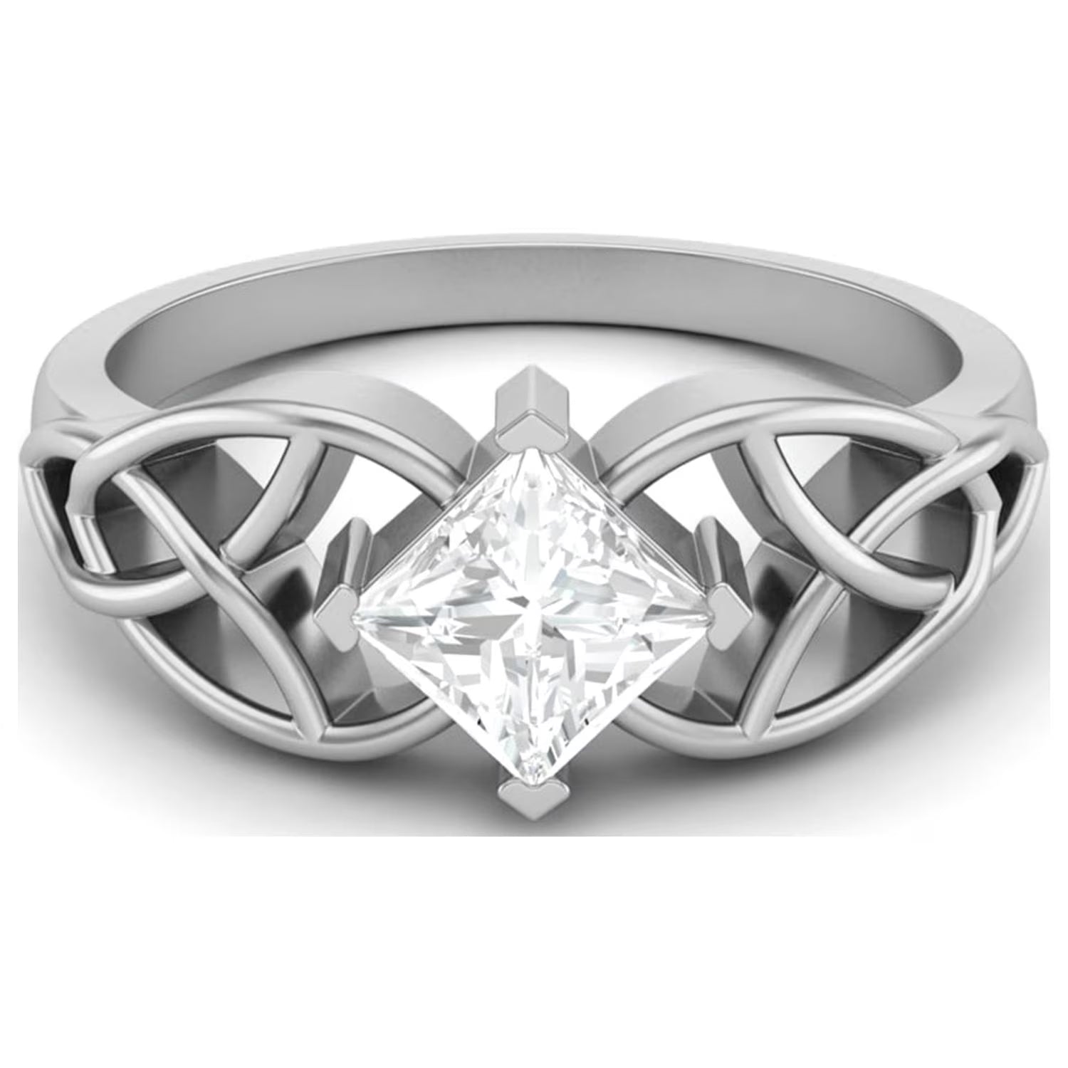 0.75 Carat Moissanite Diamond E Color VS1 Clarity 925 Silver Celtic Ring M971162