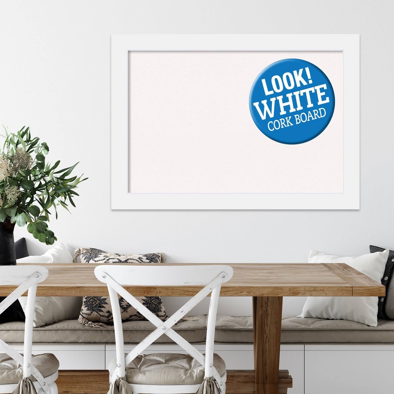 Framed Cork Board White E60458