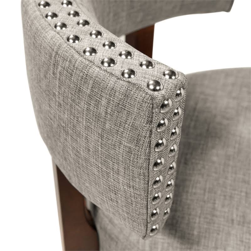 Light Gray Fabric Swivel Bar Stool (Set of 2) K762073