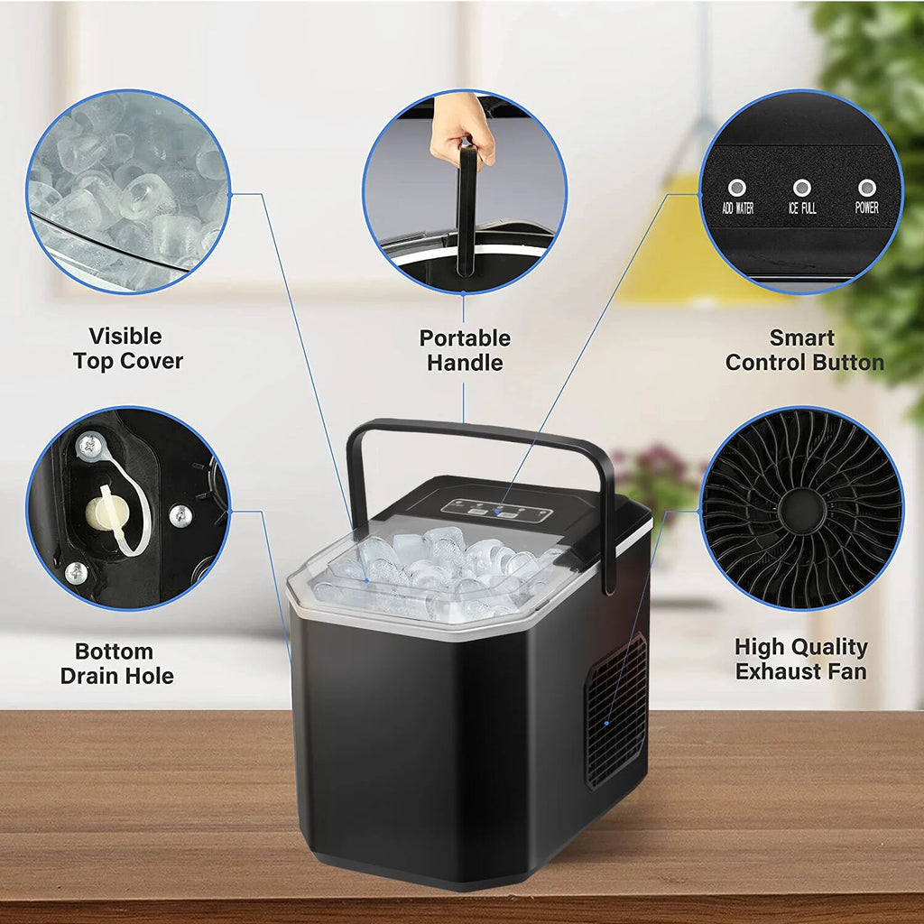 Countertop Ice Maker with Handle, 26Lbs/24H E284254