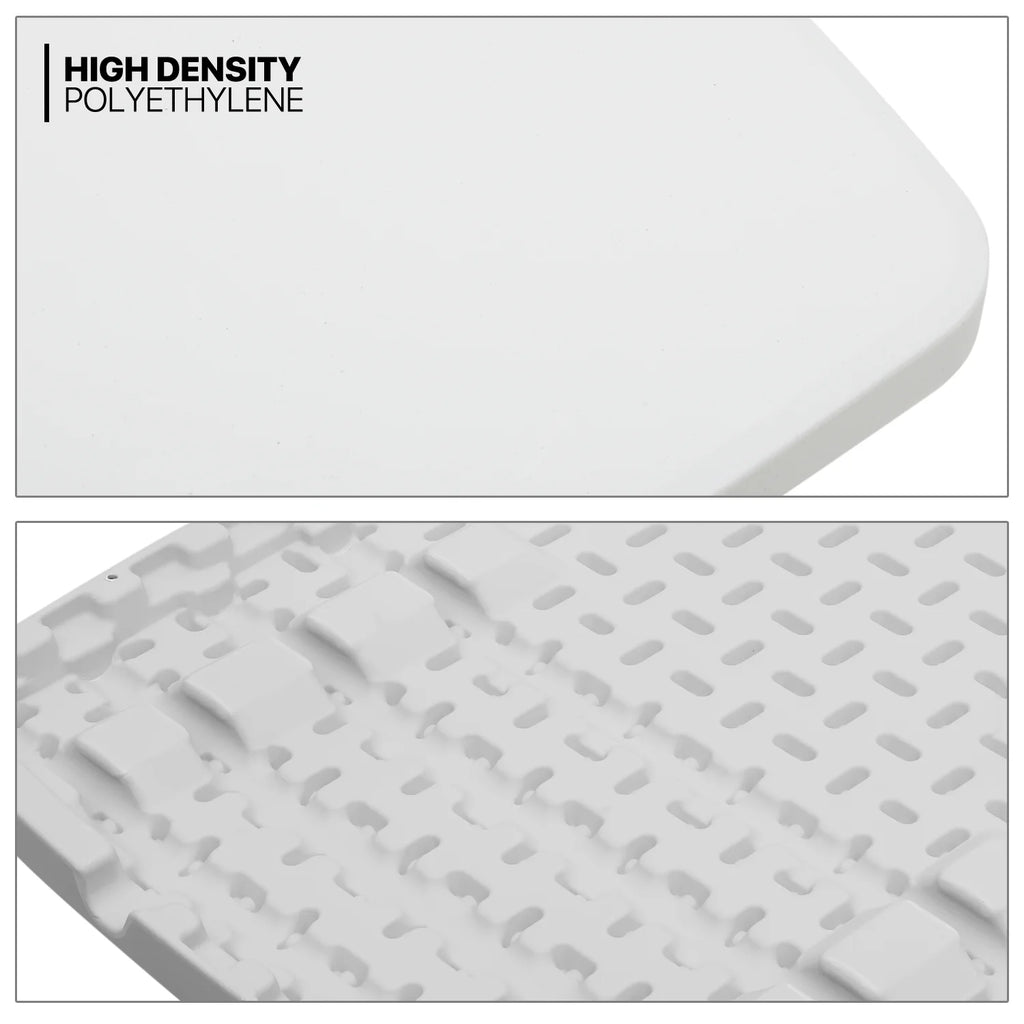 White Foldable TV Tray Table with Metal Frame F21458