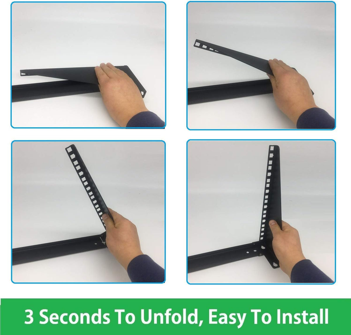 6U Folding 19 Inches Cold Rolled Steel Wall Mountable Vertical Rack Pack of 2 P723800
