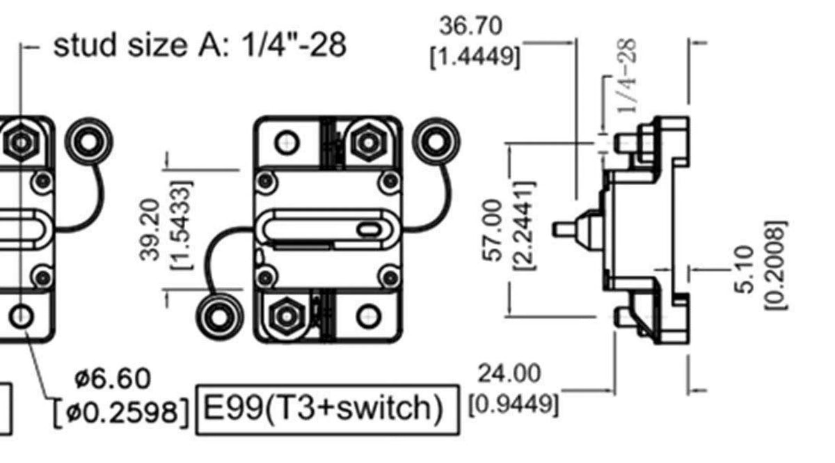 50 Amp Waterproof Circuit Breaker D413