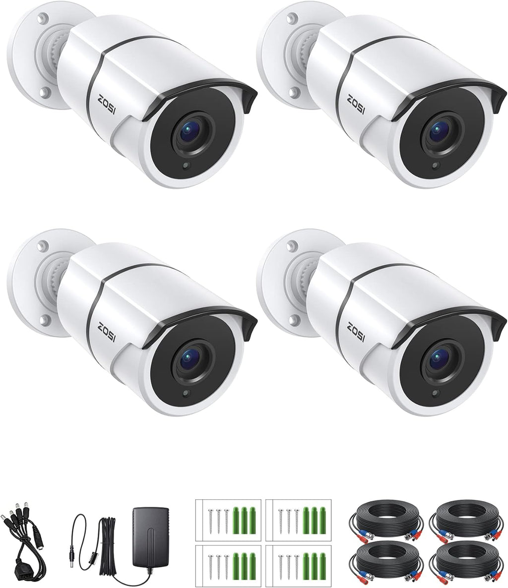 4PACK 1080P HD TVI Security Cameras 120ft Night Vision Waterproof Camera O5400
