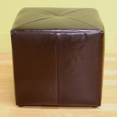 16'' Wide Faux Leather Square Cube Ottoman with Storage Q601721